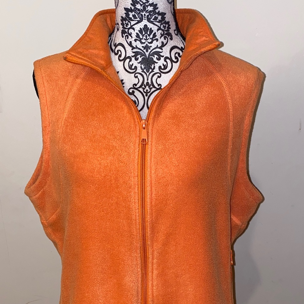 Columbia Sportswear Orange Fleece Vest Size Large - Picture 3 of 11